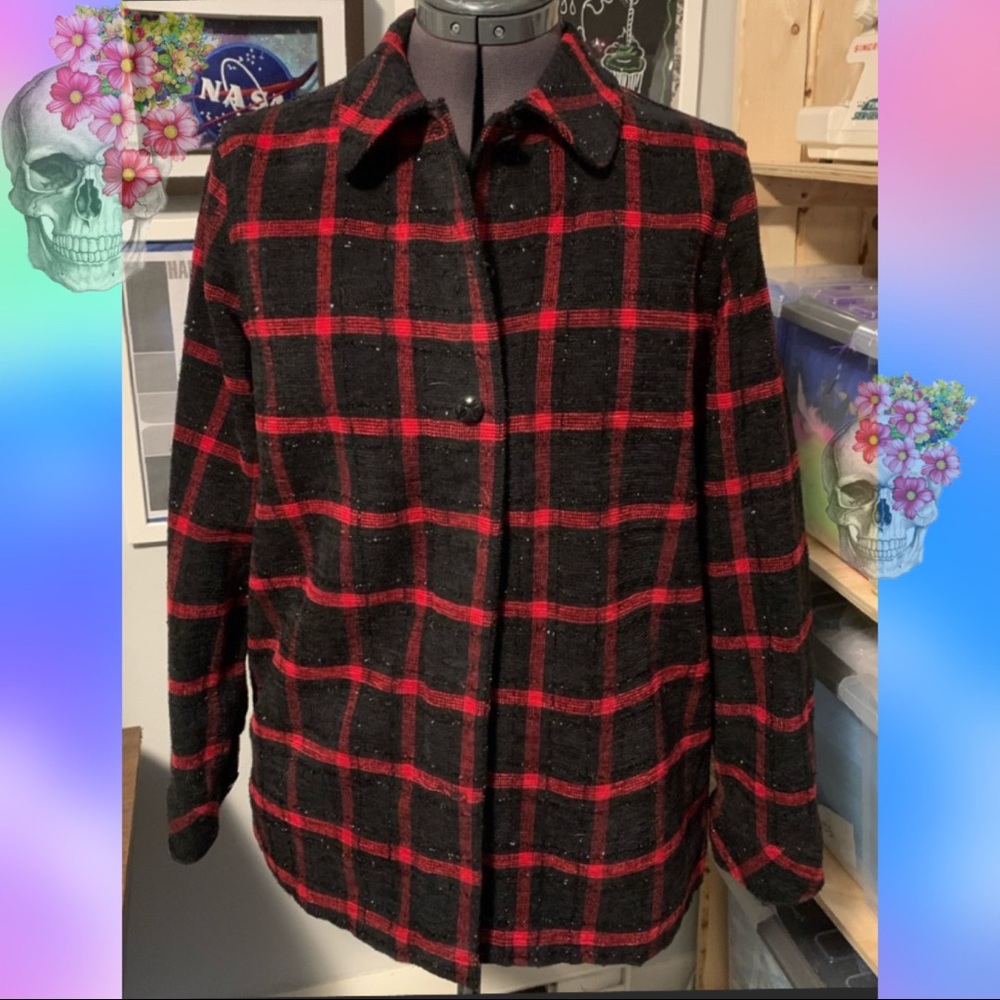 💀Red and Black Plaid Alia Cardigan